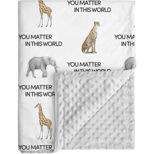 Minky Baby Blanket for Boys, Soft Plush Receiving for Newborns - Leopard 30x40 Inches