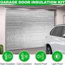 16P Garage Door Insulation Kit Panels 3MM 16x8FT for Double Garage Door, Pre-Cut Bubble Reflective Aluminum Foil Sheet 120 Tape, DIY Install Temperature Control Block Summer Heat & Winter Cold(24x48)