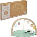 Fisher-Price Wood Baby Playmat Lay & Play Deluxe Activity Gym with Wooden Frame & Tummy Time Sensory Toys for Newborns 0+ Months, 1-pack