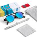 RIVBOS Baby Aviator Wrap Polarized UV400 Sunglasses Soft Frame Secure Strap Toddler,Infant and Newborn (0-18 Months) RBK068 (Purple&grey Lens)