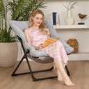 Comfy Saucer Chair for Adults, Soft Faux Fur Bedroom Chair, Accent Dorm Chairs, Flexible Living Room Reading Chairs, Oversized Folding Seat for Teens, X-Large, Grey
