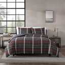 Eddie Bauer - Twin Duvet Cover Set, Reversible Bedding with Matching Sham, Medium-Weight, Dorm Essentials (Willow Plaid Grey)