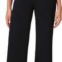 QTLUOYE Women's Fold Over Leggings Workout Flare Skinny Pants Low Rise Straight Leg Lounge Sweatpants (A-Black, M)