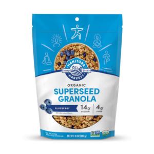 Manitoba Harvest Hemp Yeah Granola, Blueberry, 10oz, with 10 g of Protein, 3.6 g Omegas, 3 g of Fiber and less than 10 g Sugar Per Serving, Organic, Non-GMO, 2026/02/28