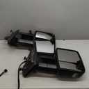 WLLW Power Heated Towing Mirrors fit for 2014 2015 2016 2017 2018 Chevy Silverado 1500 2500 3500 GMC Sierra with Turn Signal Arrow Signal Light Auxiliary Lamp Black Cap Smoke Lamp Housing