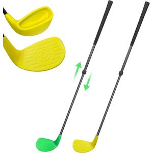 Golf Club with Oversize Head, Right-Handed Plastic Chipping Clubs for Outdoor Backyard Game Training Practice, Golf Accessories Gifts for Men (Extendable Shaft, 23-39.5", Yellow + Green)