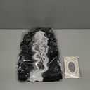 Long Black Curly Wig with White Streaks - Goth Bride Wig - Halloween Cosplay Costume Wig - Women Men