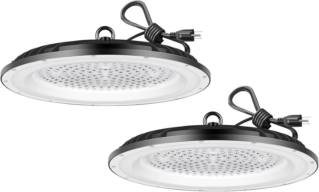 High Bay Led Shop Light, Upgrade Super Bright 2 Pack 150w UFO Led High Bay Light, Commercial Lighting Garage Lights for Factory Workshop Warehouse Garage Barn