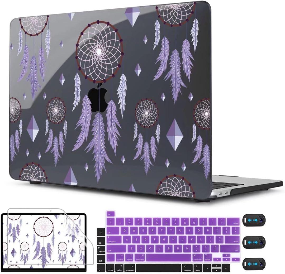 CISSOOK Compatible with MacBook Pro 13 inch 2025-2016 Release M2 M1 Chip A2338 A2251 A2289 A2159 A1989 A1706, Plastic Hard Shell Cover for MacBook Pro 13 with Touch Bar, Dream Catcher