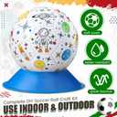 6 Pack Paint Your Own Ball with Washable Markers, Custom Color with Pump, DIY Gifts Craft Kit for Boys Girls Indoor Outdoor (Soccer)