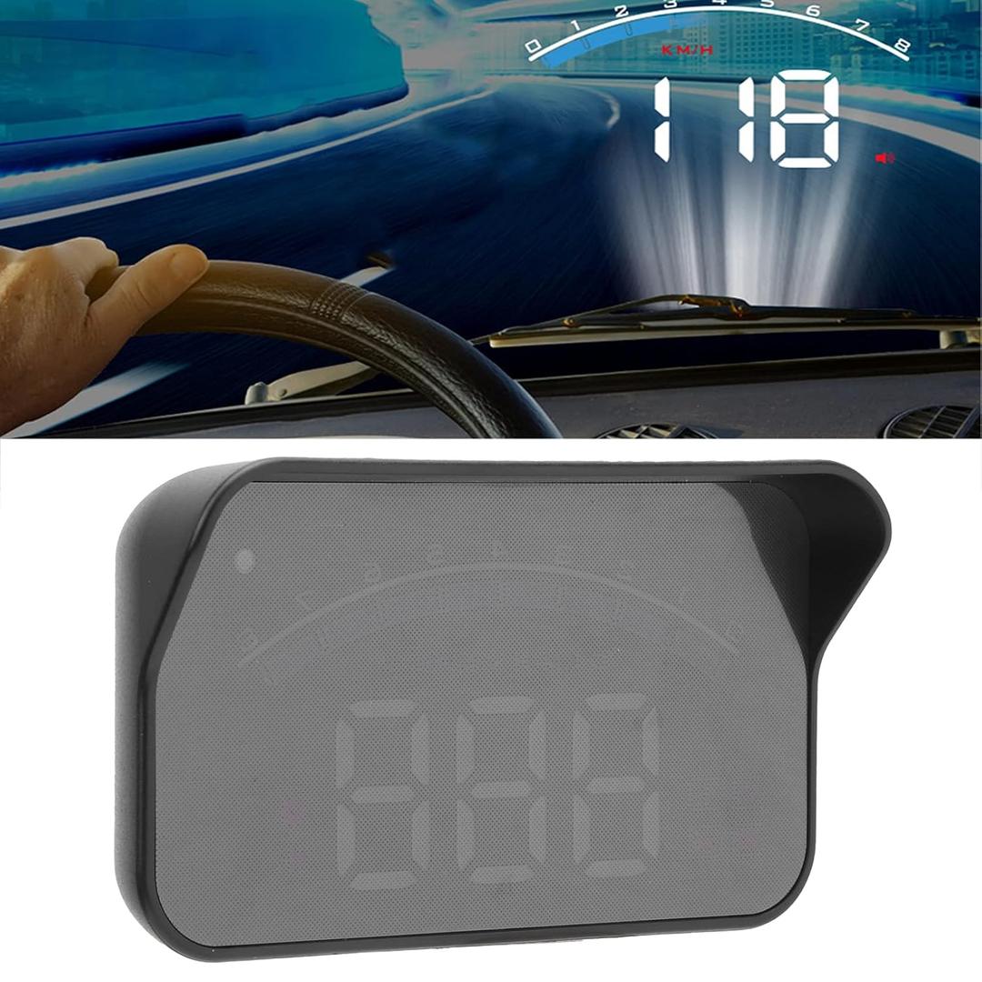 Qivine Heads Up Display for Cars, Obd2 Hud Car Head Up Display Digital Speedometer for Car High Definition with Speed, Engine RPM, Overspeed Warning, Security Alarm for All Vehicles