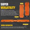 BUNKER INDUST Off-Road Traction Boards with Jack Lift Base,2 Pcs Multifunctional Recovery Track for 4WD UTV SUV Truck-Mud, Snow, Sand Tracks Orange Tire Traction Mat with Carry Bag (Gen 9th)