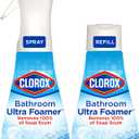 Clorox Bathroom Ultra Foamer, Household Essentials, Fresh Clean, 1 Spray and 1 Refill, 16 Fl Oz Each (Package May Vary)