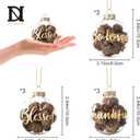 DN DECONATION Christmas Decor Tree Ornaments, 3.15" Glass Hanging Balls with Nature Pinecones for Farmhouse Rustic Fall Autumn Thanksgiving Christmas Decorations Indoor Home Decor (Gold and Blown12pcs)