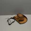 GORGLITTER Women's Cowboy Hat Western Cowgirl Hats Straw Classic Wide Brim Sun Hat for Men (Khaki)