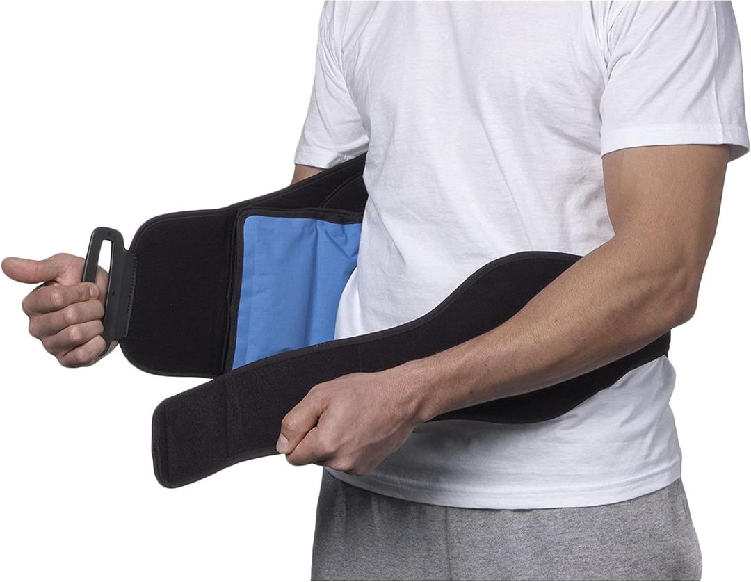 NatraCure Hot/Cold Compression Lumbar Support Back Brace/Wrap  Alleviates Pain from Back Surgery, Arthritis, Swelling, Sciatica, Degenerative/Slipped Discs, and Sports Injuries (6037 CAT)