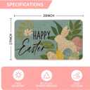 Artoid Mode Blue Rabbit Flowers Bunny Eggs Happy Easter Doormat, Home Decor Low-Profile Switch Rug Door Mat Floor Mat for Indoor Outdoor 17x29 Inch