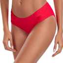 Ocean Blues Women's Ruched Sides Bikini Bottom Medium Coverage Bikini Bottom (Red, L)