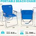 #WEJOY Folding Beach Chair for Adults, Lightweight Beach Chair with Shoulder Straps, High Back Camping Chairs with Hard Armrest, Supports 300lbs for Outdoor Lawn Concert