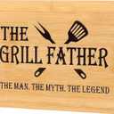 2 x Dad Gifts for Fathers Day, Dad Gifts from Daughter, Dad Birthday Gifts - The Grill Father Bamboo Cutting Board - Gifts for Dad Daddy, Best Gifts for Dad Fathers Day