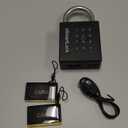 eLinkSmart Heavy Duty Smart Padlock with Key, Pad Lock with Code Keypad, Weatherproof Bluetooth RFID Keyless Electronic Digital Combination Lock for Gate Outdoor Fence Storage Unit Locker Shed Pool