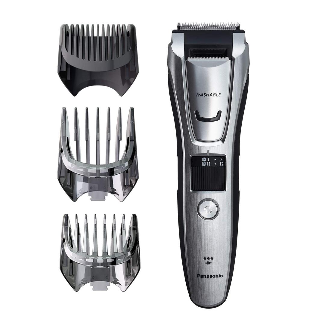 Panasonic Multi-Groomer Mens Trimmer for Beard, Hair and Body, 39 Trim Length Settings with 3 Attachments, Corded/Cordless Operation  ER-GB80-S (Silver) (4 Piece Set)
