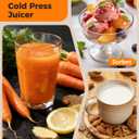 ACOQOOS Juicer Machines, 6.5" Extra Large Feed Chute Cold Press Juicer 3-IN-1 with Sorbet & Nut Milk, BPA Free, Easy to Clean, 100 OZ Hopper, Graphite Gray