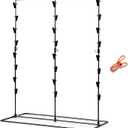 Chip Rack Display Stand - 24” x 9” x 10” Display Rack with 3 Strips & 24 Chip Clips, Snack Organizer for Pantry Shelf, Retail Display Stand & Vendor Booth Supplies, Greeting Card Holde