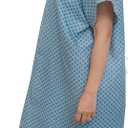 3 Pack - Blue Hospital Gown with Back Tie / Hospital Patient Gown with Ties - Fits Small - XL