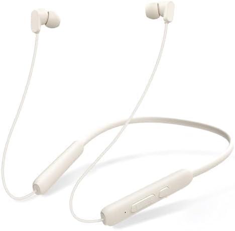 N18 Neckband Bluetooth Earbuds, Wireless Bluetooth 5.2 Headphones with Microphone, Ultra-Lightweight Comfort, IPX7 Waterproof, Deep Bass Strong Beat, 20H Playtime, Magnetic Earphones, White