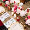 12 Pcs Floral Cloth Napkins 20'' x 20'' Washable Dinner Tea Party Napkins for Kitchen Party Wedding Restaurant Indoor Outdoor Botanical Fresh Spring Summer, 20.1" x 20.1"