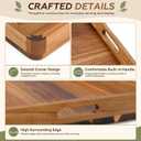 Blushtier 32 x 18 Inch Extra Large Wood Serving Ottoman Tray, Round Corner