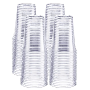 GUSTO [16 oz. - 100 Pack] Crystal PET Clear Plastic Cups for Party - Ideal for Cold Beverages, Smoothies, and Parties-(Formerly Comfy Package)