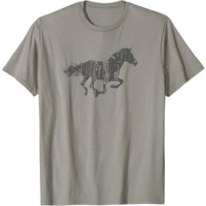 Horse Vintage Design - Horse Print T-Shirt Small