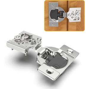 Chibery 10 Pack 5/8" Overlay 4D Soft Close Concealed Hinges for Face Frame Door, Adjustable Closing Speed, Smooth Slow Self Close Hinges, Satin Nickel, 105 Open Angle Stainless Steel Cabinet Hinges