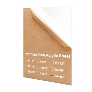 KINLINK 24x36 Plexiglass Sheets 1/8 inch Thick - 3mm White Cast Acrylic Sheet, Plastic Board Polycarbonate Sheet for DIY Project, Craft, Table Top, Acrylic Sign and Wedding Invitation 1 Pack