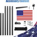 AgiiMan 25FT Flag Pole Kit for Outside House, Including 16 Gauge Outdoor Heavy Duty Flagpole In Ground with 3x5 American Flag and Ball Topper for Residential or Commercial Use, Black