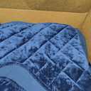 Chezmoi Collection Lux Navy Blue Velvet Quilt Oversized King Set, 3-Piece Plush Distressed Velvet Bedding All Season Lightweight Comforter Brushed Microfiber Reverse with Diamond Stitch Quilting