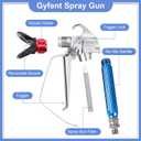 22Pcs Airless Paint Sprayer Gun Kit, 3600PSI Spray Gun with 50Ft x 1/4 NPT Airless Paint Sprayer Hose & 6Pcs Reversible Spray Tips & Guide Tool & 4Pcs Extension Wand & 6Pcs Filters