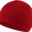 Classic Winter Knit Kids Hat Skull Cap for Toddler Boys Girls Autumn Men Women Fisherman Beanie (Small, Burgundy)