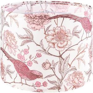 GOSO Medium Lampshade Polyester Fiber Printing Flowers and Birds Drum Lamp Shade For TableLamp,Floor Lamps,Diy Pendant Light,Wall Hanging,13 "Top x 13" Bottom x 10 "High(Spider) - Assembly Required