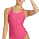 Sporti Wide Strap Athletic One Piece Swimsuit for Women - Solid Bathing Swimsuits for Competiton - Multi Color Selection