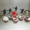 2 x Gyufise 24Pcs Lacrosse Cupcake Toppers Glitter Lacrosse Party Decorations for boys Lacrosse Player Cupcake Picks for Lacrosse Sport Baby Shower Birthday Party Cake Decorations Multi