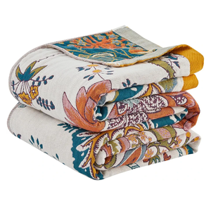 Boho Throw Blankets for Bed, Sofa,Chair,Twin Bohemian Muslin Bed Blankets,Pure Cotton Ultra Soft Mexican Blankets,Versatile Rustic Boho Quilt for Travel,Picnic, Christmas,60"x80"