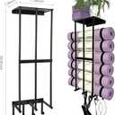 Yoga Mat Holder Mount Wall,Yoga Mat Storage Rack Compatible with Foam Rollers and Resistance Bands for Home Gyms