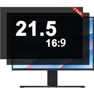 [2-Pack] 21.5 Inch Computer Privacy Screen Filter (16:9 Aspect Ratio) - Removable, Anti Glare & Blue Light Blocking, Compatible with HP Dell ASUS Acer Samsung Monitors