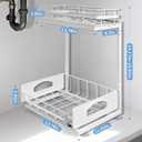 2 Pack Under Sink Organizer Upgrade To Professional Rails, 2-Tier Dual Pull Out Cabinet Storage, Height Adjustable Slide Out Drawers For Bathroom Kitchen General Purpose Storage Bins For Household Use