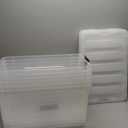 IRIS USA 72 Qt Stackable Plastic Storage Bins with Lids, 6 Pack - BPA-Free, Made in USA - See-Through Organizing Solution, Latches, Durable Nestable Containers, Secure Pull Handle - Clear