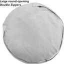 Asuprui Pouf Ottoman Unstuffed Round Poof Seat Foot Stool Ottoman Foot Rest No Filler 20x20x12 Inches Fuzzy Chair Floor Pouf Storage for Living Room Bedroom Coffee