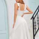 Meetjen Cocktail Party Dress Halter Neck Midi Wedding Guest Graduation 2025 Evening Sleeveless Prom Dresses (White, M)